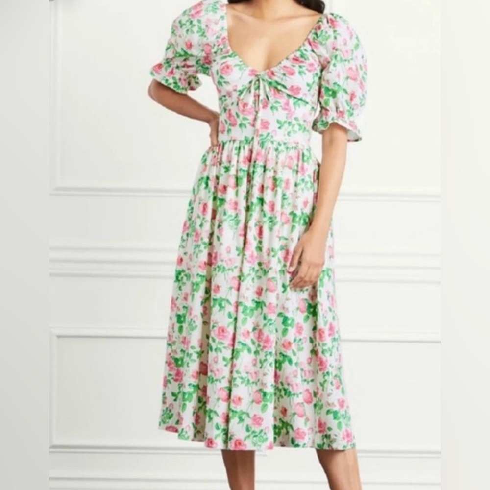 Hill House The Ophelia pink Rose dress size XL